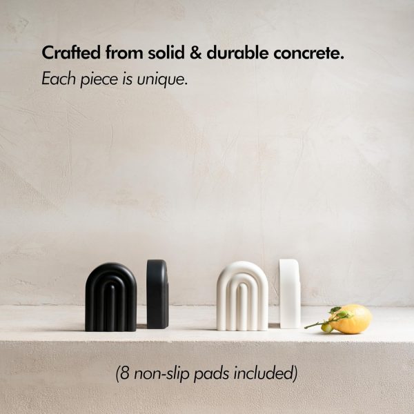 supplier direct kivy concrete book ends for shelves - heavy book ends - decorative bookends for heavy books - decorative book ends - book stopper - book holders for shelves - boho bookends - white bookends set of 2 wholesale prices