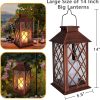 custom wholesale [2 pack] take me 14" solar lantern outdoor garden hanging lantern waterproof led flickering flameless candle mission lights for table,outdoor，mothers day gifts mom wife oem/odm services