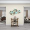 factory direct deco 79 metal plate home wall decor 3d overlapping discs wall sculpture, wall art 50" x 3" x 25", multi colored volume discount