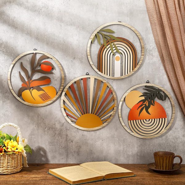 bulk purchase qunclay 4 pieces boho wall art wooden bohemian wall decor hanging art nursery wall decor farmhouse geometric hanging decor 10 inch aesthetic wood minimalist wall art for apartment bedroom trade price
