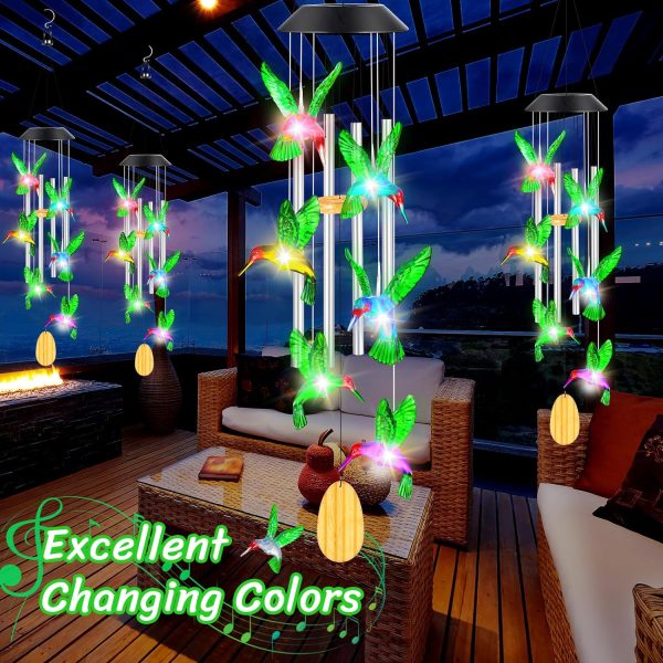 producer to buyer womens gifts for christmas birthday gifts for women mom grandma gifts hummingbird wind chimes solar lights for outside outdoor yard home house patio garden gardening decor gifts for mom sister discounted pricing