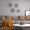 factory direct blulu 4 pcs metal wall art bling crystal home decor cast iron rhinestones sunburst wall decor wall art wall hanging diamond accents home decorative for bedroom living room entryway (black) volume discount
