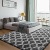 global sourcing plush area rug 4x6 feet high pile rugs for living room, ultra soft indoor carpet for bedroom, playroom, playroom, home decor, geometric, dark grey/white oem/odm services