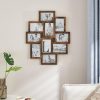 bulk purchase songmics collage picture frames, 4x6 picture frames collage for wall decor, 10 pack photo collage frame for gallery, multi family picture frame set, glass front, assembly required, rustic brown trade price