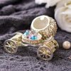 dropship from factory yu feng hand painted trinket box jewelry holder with elegant crystals collectible figurine & decorative living room jewelry holder (crown carriage mass production supply