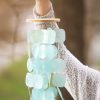 producer to buyer solange & frances wind chimes for outside – gifts for mom, ideal gifts for women who have everything, turquoise capiz shell windchimes, gardening gifts for grandma, indoor decor discounted pricing