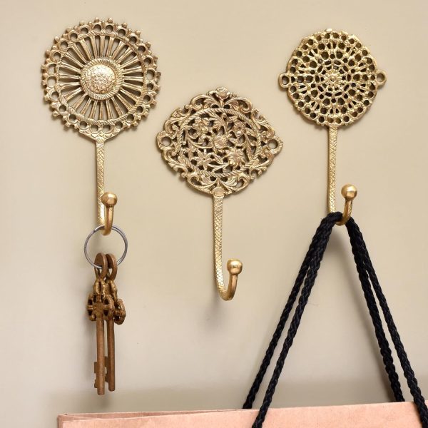 competitive pricing indian shelf 3 boho wall hooks decorative wall hooks brass wall hooks shabby chic key hooks holder coat rack wall mount gold wall hooks vintage wall hooks coat hooks for hanging coats gold hooks one-stop wholesale