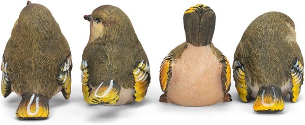 dropship from factory raz imports striped wing bird 2.5 x 2.25 inch resin decorative tabletop figurine set of 4, sage green mass production supply
