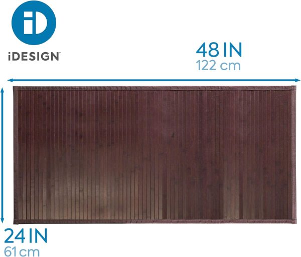 manufacturer direct idesign formbu bamboo floor mat non-skid, water-resistant runner rug for bathroom, kitchen, entryway, hallway, office, mudroom, vanity , 48" x 24", mocha brown trade price