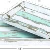 wholesale direct deco 79 wood living room decor tray distressed ottoman tray with blue stripes and jute handles, set of 2 serving tray 18", 15"w, white bulk purchase at factory prices