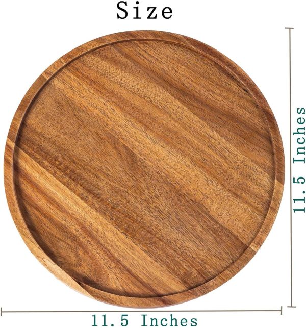 wholesale direct 11.5 inches candle holder tray home decor, round wood tray for coffee table, small wooden serving tray, decorative trays for home decor bulk purchase at factory prices