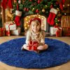 global sourcing navy blue rug for bedroom,fluffy circle rug 4'x4' for kids room,furry carpet for teen's room,shaggy circular rug for nursery room,fuzzy plush rug for dorm,indigo carpet,cute room decor for baby oem/odm services