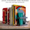 supplier direct iron arch modern and decorative bookends for heavy books, 200% stronger & heavier than the average bookends, large bookends with matching bonus storage cup (carbon black) wholesale prices