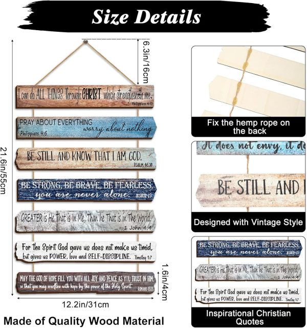 bulk purchase yookeer christian wall art office inspirational wooden bible verses wall decor bedroom scripture wall art meditation inspirational hanging wood sign for kitchen living room women room(brown) trade price