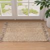 global sourcing collive small bathroom rug, 2' x 3' hand-woven low profile front entryway rug, tan cotton reversible washable kitchen mat modern farmhouse carpet for foyer bedroom back door decor oem/odm services