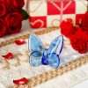 dropship from factory kanpura blue crystal butterfly figurine,flying butterfly figurine, glass butterfly ornament,crystal animal collectible for home decor mass production supply