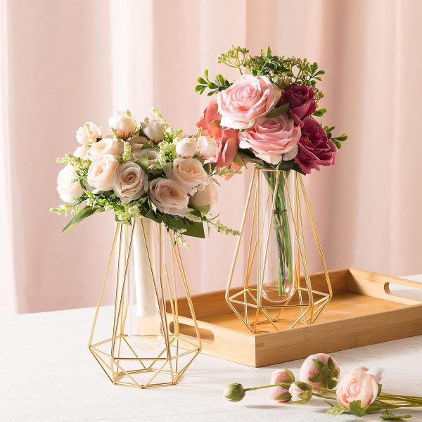 oem/odm services gold vase for home decor,flower vase for decor,geometric vases for centerpieces,gold glass vase for wedding decorations,gold vases for centerpieces,gold test tube vase (8.5 inch gold) affordable bulk deals