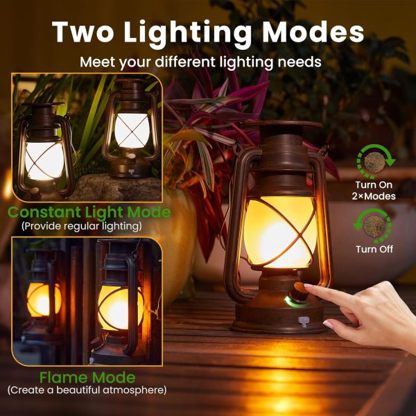 custom wholesale kooper solar lantern outdoor lights, vintage flickering flame solar lanterns lights outdoor waterproof, hanging outdoor solar lanterns lights, rechargeable lantern for camping christmas decor 2 pack oem/odm services