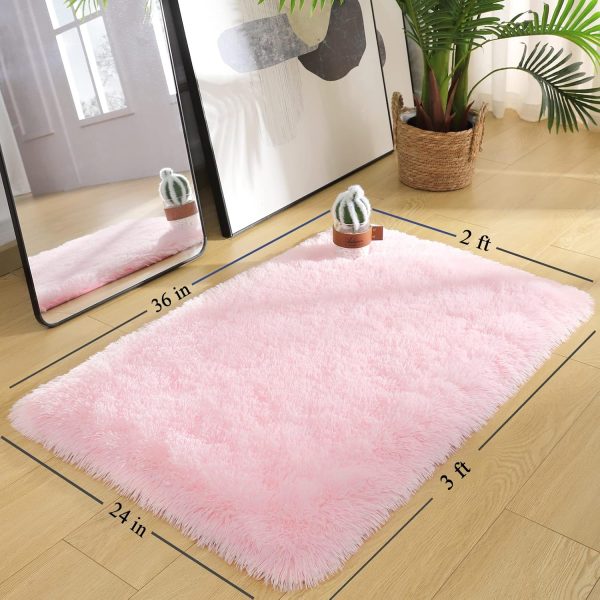 global sourcing merelax soft modern indoor shaggy area rug for bedroom livingroom dorm kids room home decorative, non-slip plush fluffy furry fur rugs comfy nursery accent floor carpet 2x3 feet, pink oem/odm services
