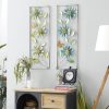 factory direct deco 79 metal floral home wall decor wall sculpture with silver frame, set of 2 wall art 12" x 2" x 35", green volume discount
