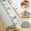 manufacturer direct bestsweetie 8x10 area rug for living room washable rug moroccan farmhouse neutral geometric soft low pile non-slip water repellent rug for dining room bedroom black/brown/navy trade price