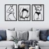 factory direct black bedroom metal wall art - abstract women metal wall decor for living room bathroom kitchen room minimalist line art wall décor modern above bed wall decor hanging farmhouse wall decorations volume discount
