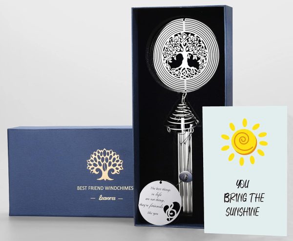 producer to buyer best friend wind chime with tree of life wind spinner - friendship gifts for women friends - gifts for best friends women, men discounted pricing