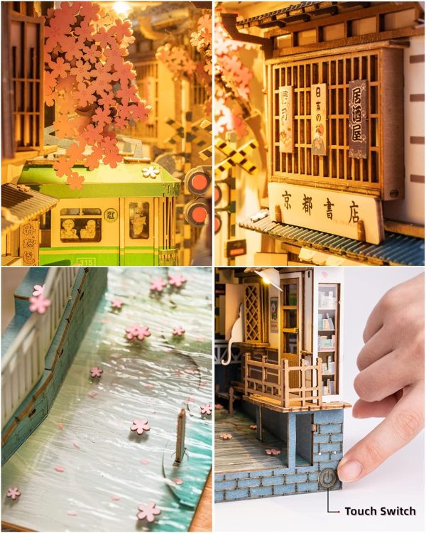 supplier direct rolife led book nook kit-decorative bookend stand-3d wooden puzzle for adults-bookshelf insert booknook-room decor for teen girls boys women men wholesale prices