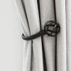 bulk purchase handmade metal curtain holdbacks 2pcs, decoration matt black curtain tie back hooks for wall, heavy duty side holders tiebacks accessories for drapes drapery window factory discount