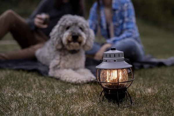 custom wholesale barebones railroad lantern, camping lantern or outdoor light, rechargable battery, vintage rairoad style lantern, slate gray oem/odm services