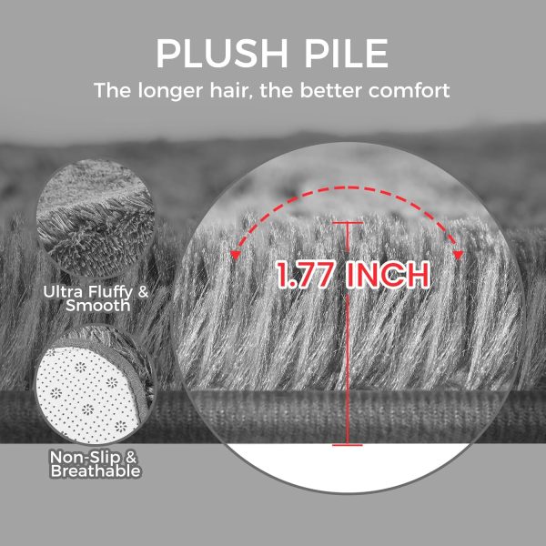 global sourcing ultra soft rug for living room, 5x8 fluffy shag area rug for bedroom, modern shaggy carpets fuzzy rug for teens dorm nursery home decor aesthetic, upgrade anti-skid durable, grey oem/odm services