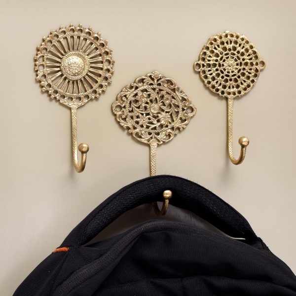 competitive pricing indian shelf 3 boho wall hooks decorative wall hooks brass wall hooks shabby chic key hooks holder coat rack wall mount gold wall hooks vintage wall hooks coat hooks for hanging coats gold hooks one-stop wholesale
