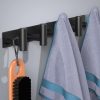 competitive pricing hufeeoh coat hooks wall mount, black t shaped 5 hooks stainless steel wall hooks towel rack for hanging, heavy duty key holder hat rack used for bathroom mudroom entryway one-stop wholesale