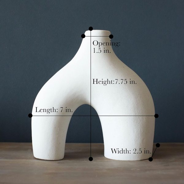 oem/odm services carrot's den donut vase, set of 2 - minimalist nordic, white ceramic hollow donut vase decor | table centerpiece, olive plant, wedding, living room, bookshelf, office, modern home, entryway, console affordable bulk deals