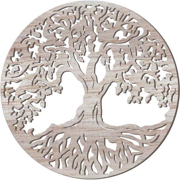 bulk purchase tree of life wooden wall art decor wooden tree wall sculpture 11.8 inch tree of life wood wall decor hollowed out tree wall hanging sign for farmhouse home wall hanging decoration supplies (white) trade price
