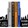 supplier direct decorative bookends for shelves, heavy metal bookends, unique bookends, non skid book ends, book stopper for home/office decor/shelves, 7 x 5.51 x 4 in/piece (with quote on product) wholesale prices