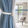 bulk purchase 4 pack white magnetic soft curtain tiebacks cotton hand-woven tieback holdback home decorative tie backs with wooden buckle for home office decor factory discount