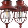 custom wholesale yakii 2 pack solar lantern hanging waterproof outdoor metal solar lamp with warm white light decorate for yard garden pathway patio porch decor (red) oem/odm services