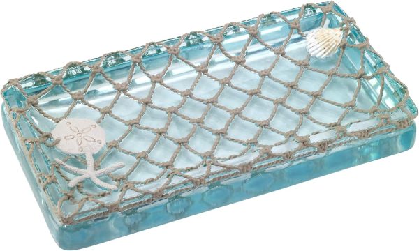 wholesale direct avanti linens - decorative tray, resin countertop organizer, beach inspired bathroom accessories (seaglass collection) bulk purchase at factory prices