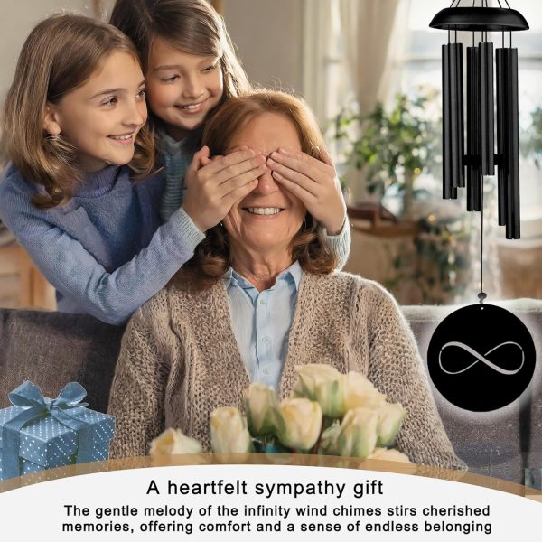 producer to buyer wind chimes for outside, infinity, deep tone soothing melodies wind chime. create zen atmosphere, outdoor garden, porch, patio decoration, mute option. windchimes outdoor for mom gift,women,dad unisex discounted pricing
