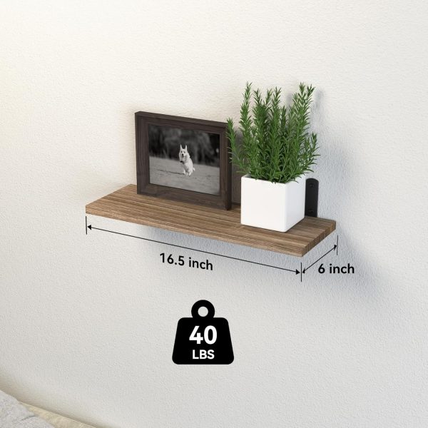 bulk purchase floating shelves, 3 sets wall shelves, wooden floating shelves for wall décor, wall mounted floating bathroom shelf for storage, floating book shelf for bedroom, living room – rustic brown trade price