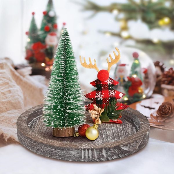 wholesale direct round decorative wood trays for coffee table counter farmhouse kitchen home decor centerpiece small wooden candle holder tray circular serving platter circle rustic dining table bathroom perfume tray bulk purchase at factory prices