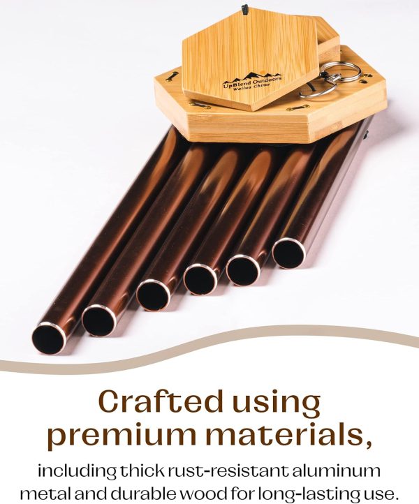 producer to buyer upblend outdoors wind chimes for outside - deep tone wind chimes, windchimes outdoors, memorial, sympathy, loss of loved one, gifts for women, ideas for mom, grandma, outdoor porch, 29" copper red discounted pricing
