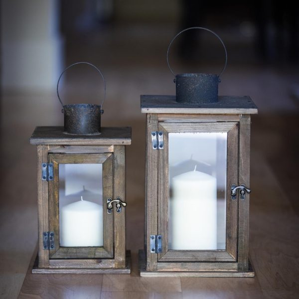 custom wholesale stonebriar sb-5174a decorative 11" wooden candle lantern, medium, brown oem/odm services