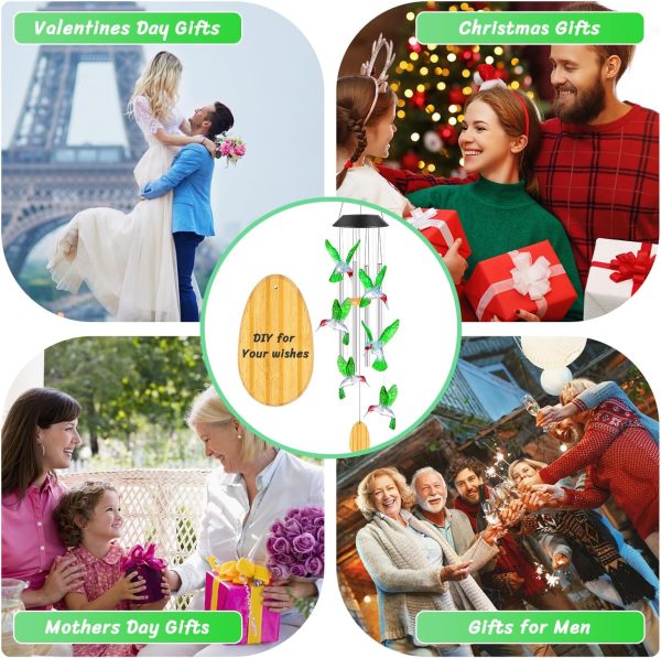 producer to buyer womens gifts for christmas birthday gifts for women mom grandma gifts hummingbird wind chimes solar lights for outside outdoor yard home house patio garden gardening decor gifts for mom sister discounted pricing