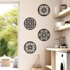 bulk purchase zzbakress 4 pcs wooden grainy rustic wall art farmhouse wall decor wooden exquisite hollow pattern wall decor elegant round wall art for living room dinner room kitchen bedroom hallway (black, rustic) trade price