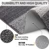 global sourcing kitinjoy indoor door mat, 32x20 non-slip absorbent dirt trapper entrance mat, low-profile washable inside floor mat, sturdy soft entry doormats for entryway, grey oem/odm services