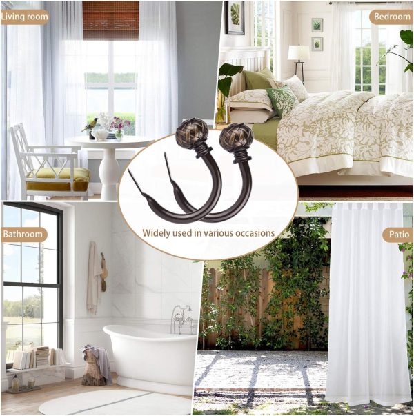 bulk purchase szximu curtain holdbacks set of 2, window treatment holdbacks wall mounted drapery hooks with netted texture finials, bronze factory discount