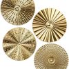 factory direct hicarer 4 pcs 12" metal wall art wall decor sunburst hanging metal artwork wall decor wall art decorations for home living room office (gold) volume discount