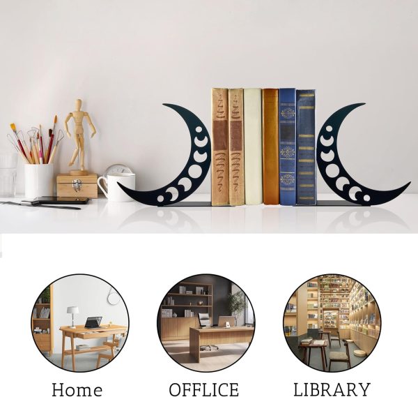 supplier direct moon metal bookends moon phase decor moon book ends for shelves bookshelf decorative objects home office desk bookshelf decor nice gifts for moon phase lovers wholesale prices